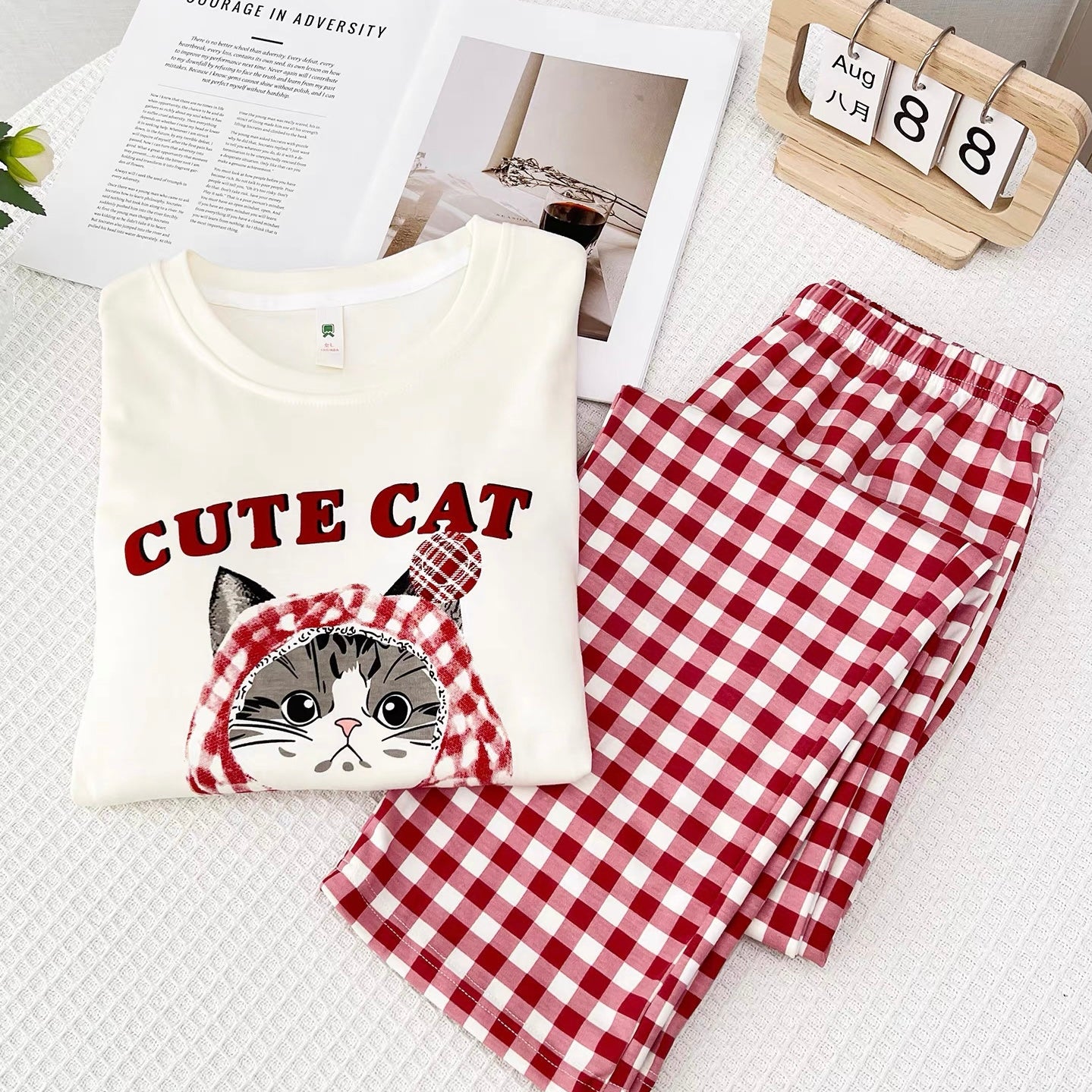 Checkmate Kitty Padded Nightsuit Set